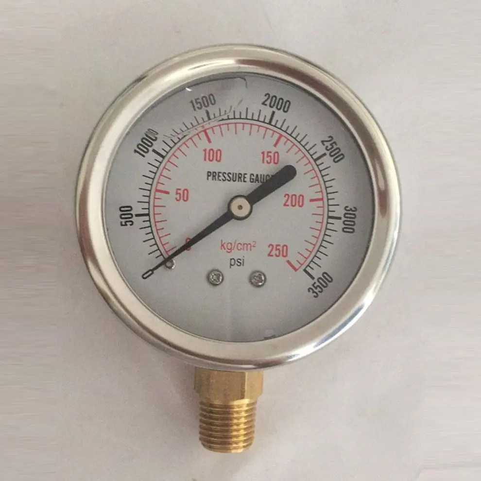 Hydraulic pressure gauge 0 3500PSI 0 5000PSI US threadin Oil Pressure