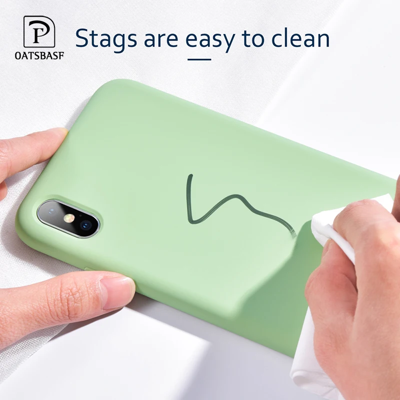 

OATSBASF Luxury Liquid Silicone Case For iPhone Xs Max Smooth Candy Color Silicon Case For iPhone X Xs XR Xs Max Phone Cover