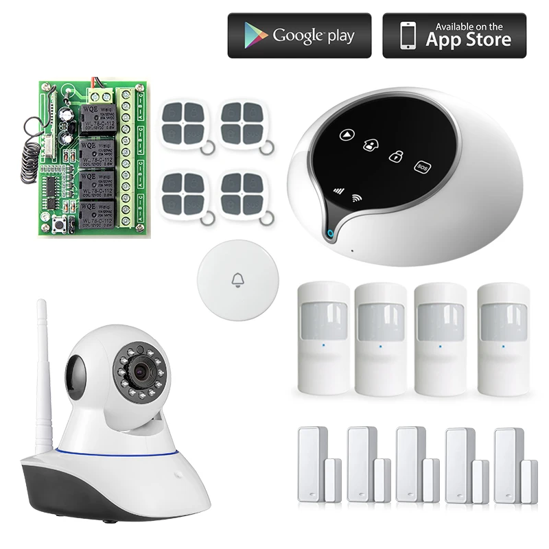 smart GSM wifi Alarm Wireless IOS/Android APP Home Burglar Security Protection Alarm System with PIR motion sensor wifii camera smart GSM wifi Alarm Wireless IOS/Android APP Home Burglar Security Protection Alarm System with PIR motion sensor wifii camera