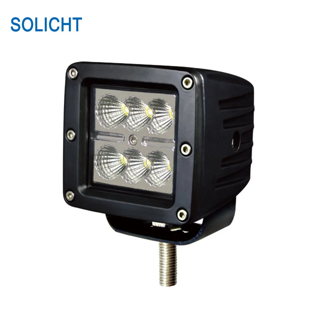 SOLICHT 8x 18W 3" Square LED Work Light 3x3 Side by Side ATV JK UTV