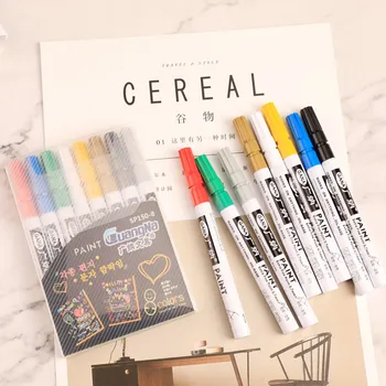 

8 Colors/set Metallic Marker 0.7mm Extra Fine Point Paint Marker Non-toxic Permanent Marker Pen DIY Art Marker set