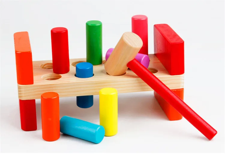 WYNLZQ красочные деревянные детские битые игрушки с молотком дети дошкольные игрушки многофункциональный инструмент обслуживания коробки Детские гайки комбинации