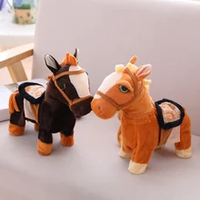Электрическая ходячая пение Музыка плюшевая игрушка лошадь Электронное Дистанционное управление игрушечная Лошадь Детский Рождественский подарок