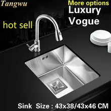 Стандартная кухонная раковина пищевой 304 нержавеющая сталь Толстая ручная мини один слот прочный 43x38/43x46 см