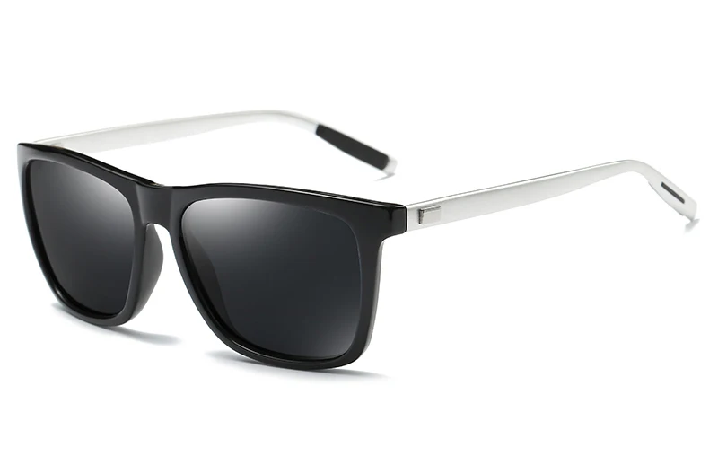 KEHU Классические поляризованные солнцезащитные очки, мужские квадратные брендовые Дизайнерские Мужские Винтажные Солнцезащитные очки, мужские очки для вождения H1815 - Цвет линз: c1 black lens