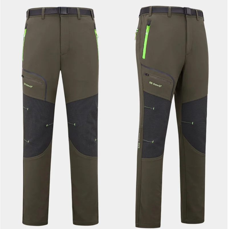 

L-7XL Hiking Pants Waterproof Breathable Soft Shell Fleece Quick Dry Outdoor Climbing Mountains Camping Skiing Equipment 1418