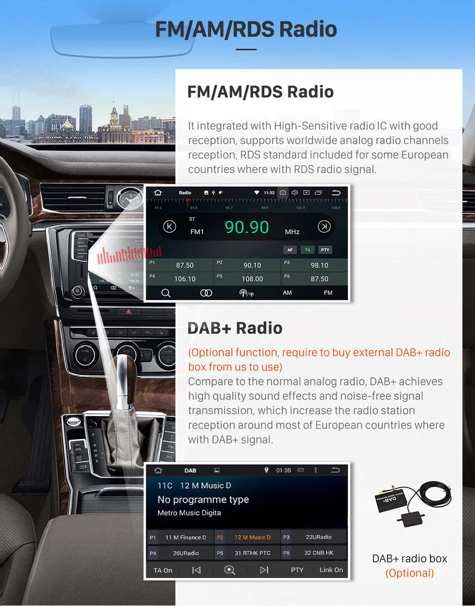 Best Harfey 7 inch 8-core Android 8.0 Car DVD Player GPS Navigation for 2009 2010 2011 2012 2013 2014 Hyundai with 4G+32G support 3G 7