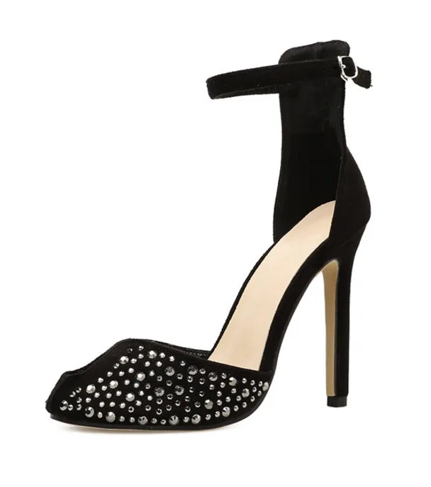 Женская обувь черного цвета на высоком каблуке; пикантная обувь больших размеров; женские туфли-лодочки на каблуке; пикантные туфли высокого качества; chaussure femme