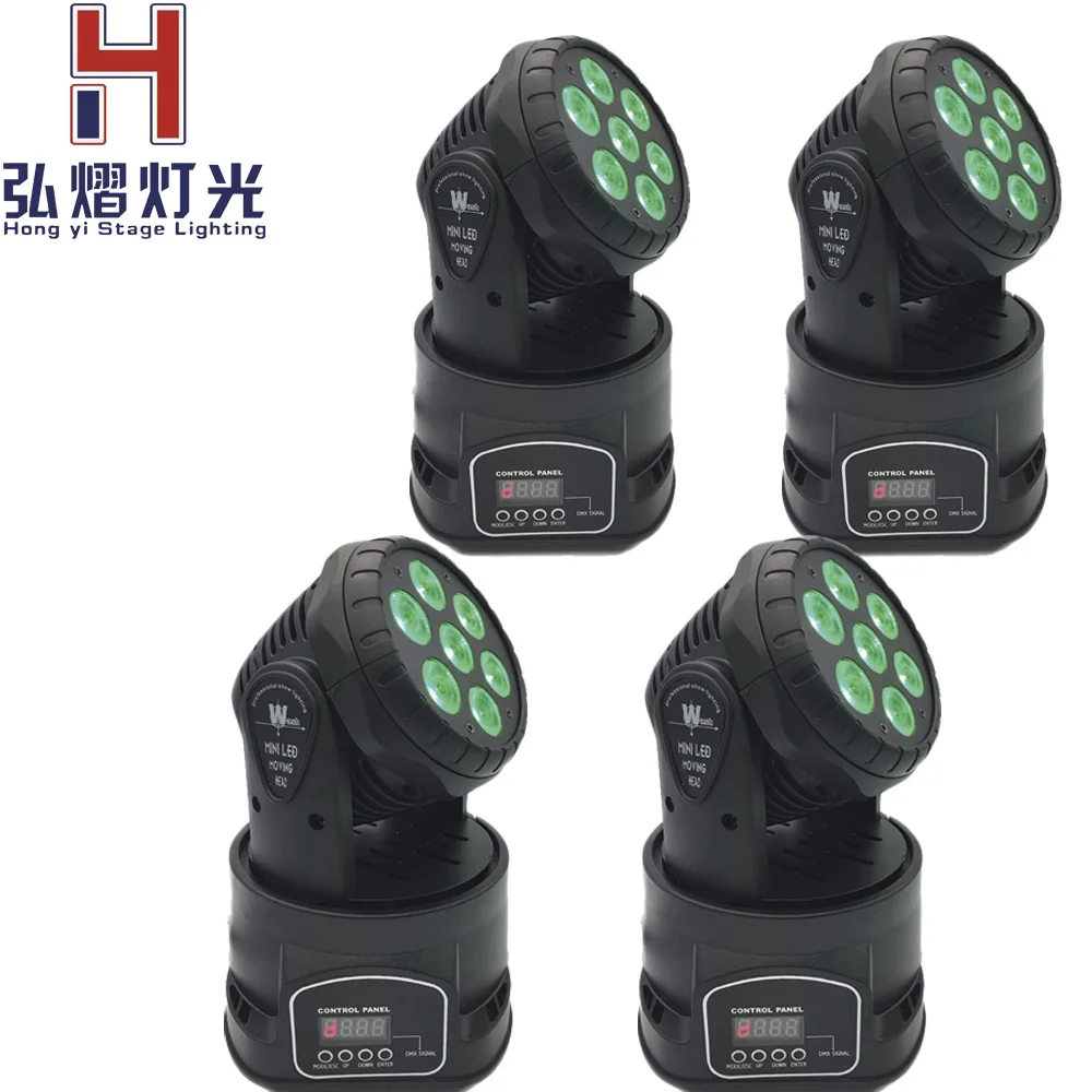 

Moving head light wash 7x12w led beam rgbw 4in1 for stage club activity 4pcs/lot