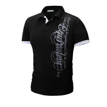 Лето мужские модные брендовые мужские часы новые и рисунком в виде букв с коротким рукавом рубашка-поло с принтом Мужские Повседневное дышащие футболки-поло Camisa XXXL