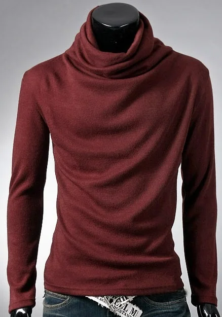 

ZOGAA 2018 new men's T-shirt Korean version fashion rotary pile collar design high collar undershirt long sleeve