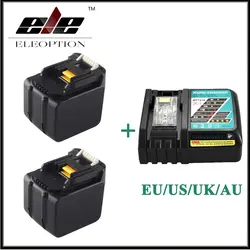 2x ELEOPTION 6000 мАч 14.4 В литий-ионный Батарея для Makita BL1430 bl1415 194066-1 194065-3 194559- 8 с 6.5a быстрого Зарядное устройство