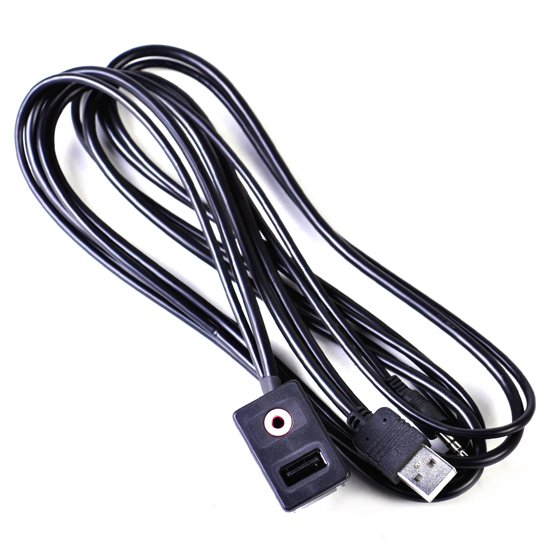 Автомобильный 6 футовый 3 5 мм AUX USB разъем для наушников со штекером Удлинительный