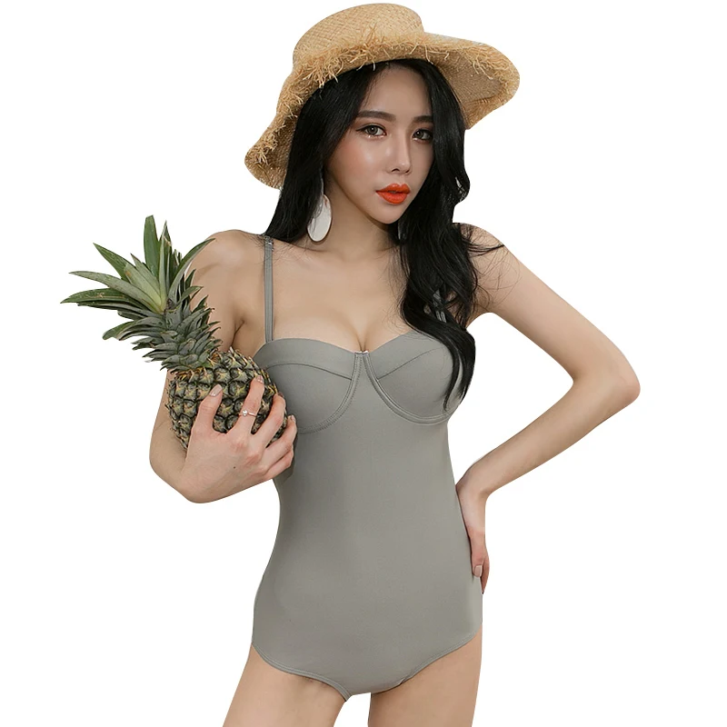 

Trending 2019 Girls One Piece Swimwear Women Push Up Swimsuit Maillot Solid One-piece Padded Backless Slimming Swim Beach Wear