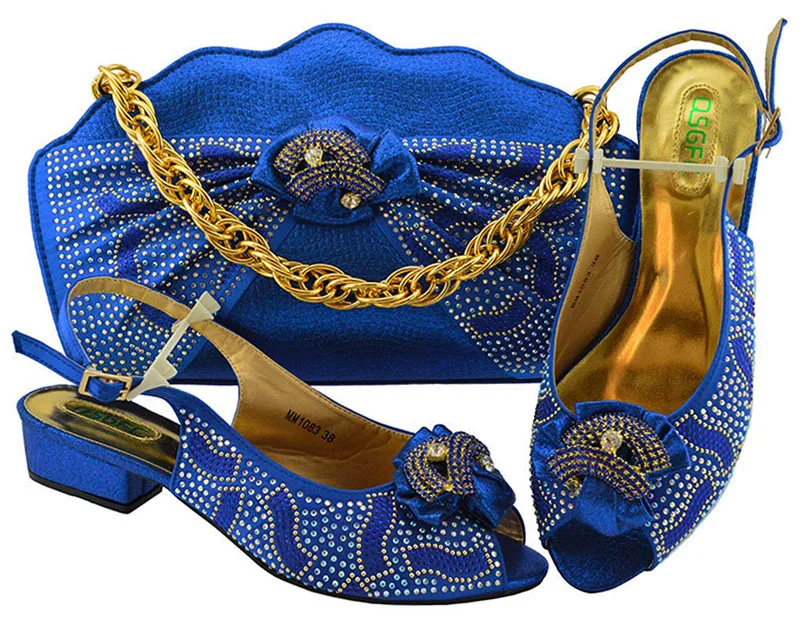 New Arrival Italian Designer Shoes and Bags Matching Set Decorated with