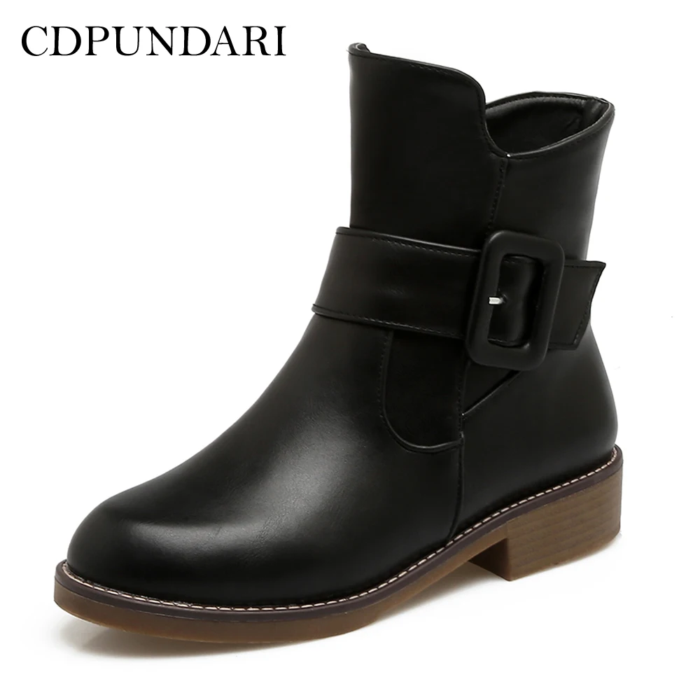 

CDPUNDARI Round Toe Ankle boots for women Platform boots Winter shoes woman