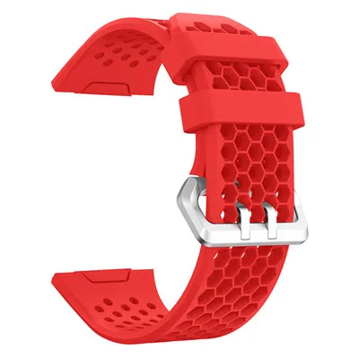 ZENHEO ремешки для часов Fitbit культовые Браслеты Аксессуары Силиконовый ремешок для спортивных часов с металлической застежкой из нержавеющей стали для Fitbit Ionic - Цвет: red