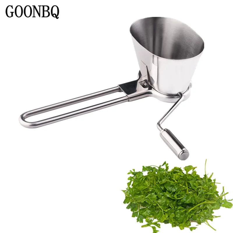 GOONBQ 1 pc Herb Slicer Stainless Steel Rotary Herb Mill And Mint Cutter Herb Grinder Spice Mill