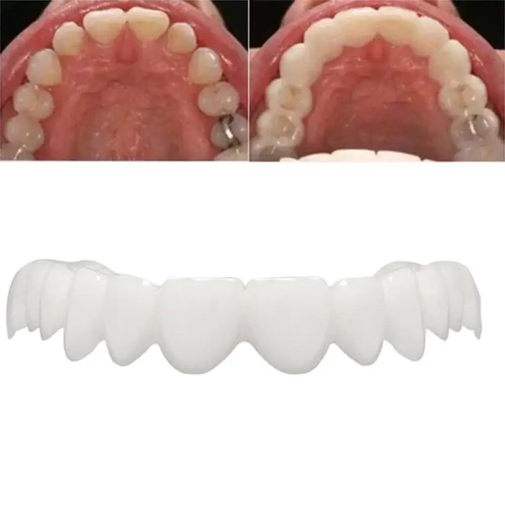 

Whitening Perfect Smile Veneer Teeth Fake Tooth Cover On Smile Teeth Cosmetic Denture Care for Upper One Size Fits