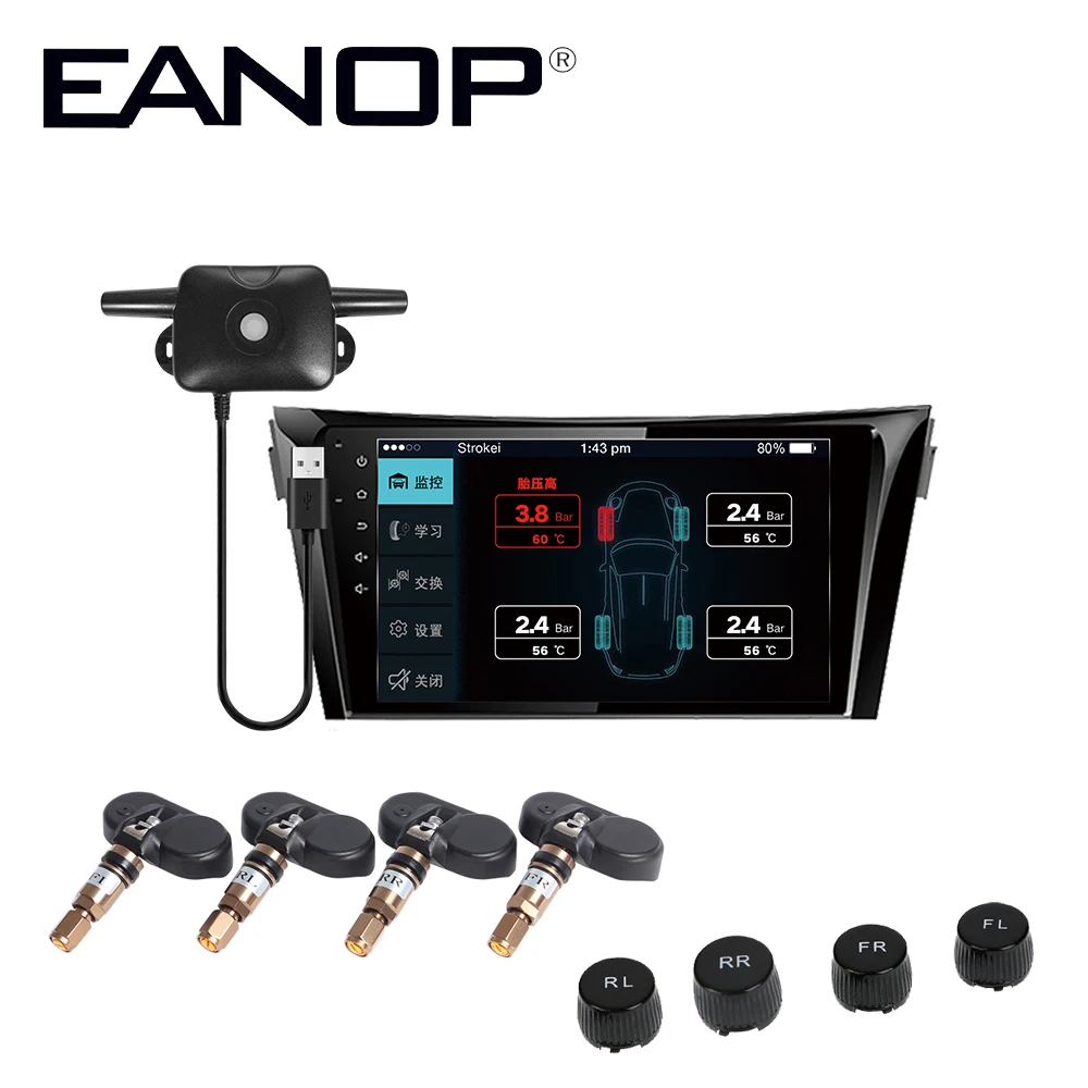 EANOP D100 TPMS Android система контроля давления в шинах внутренний внешний датчик давления в шинах