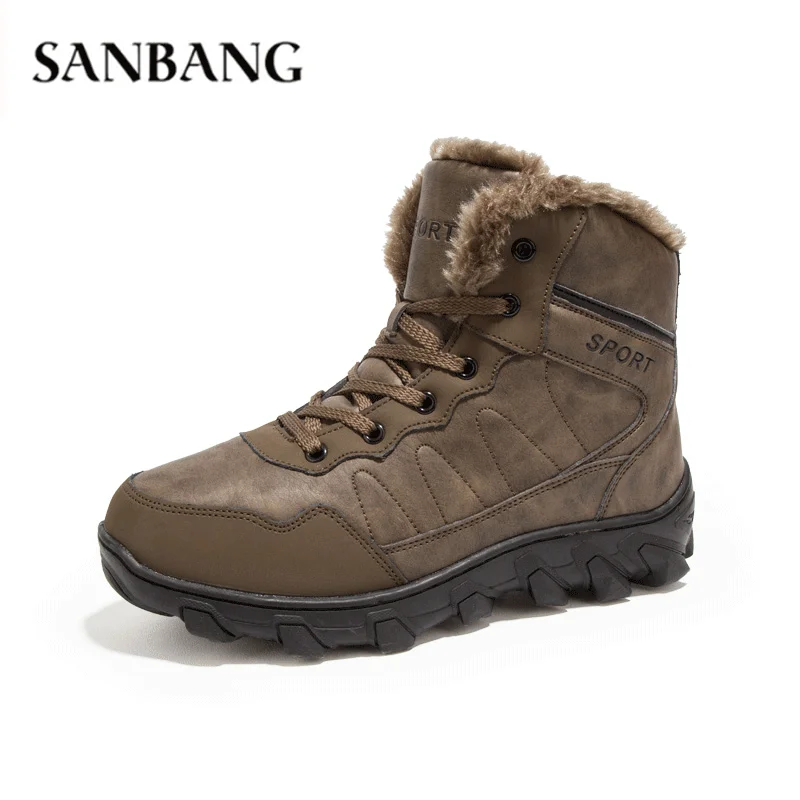 

Winter Warm Men Hiking Shoes Trekking Boots High Top Sports Outdoor Trekking Hunting Tourism Mountain Climbing Shoes Sneakers 4