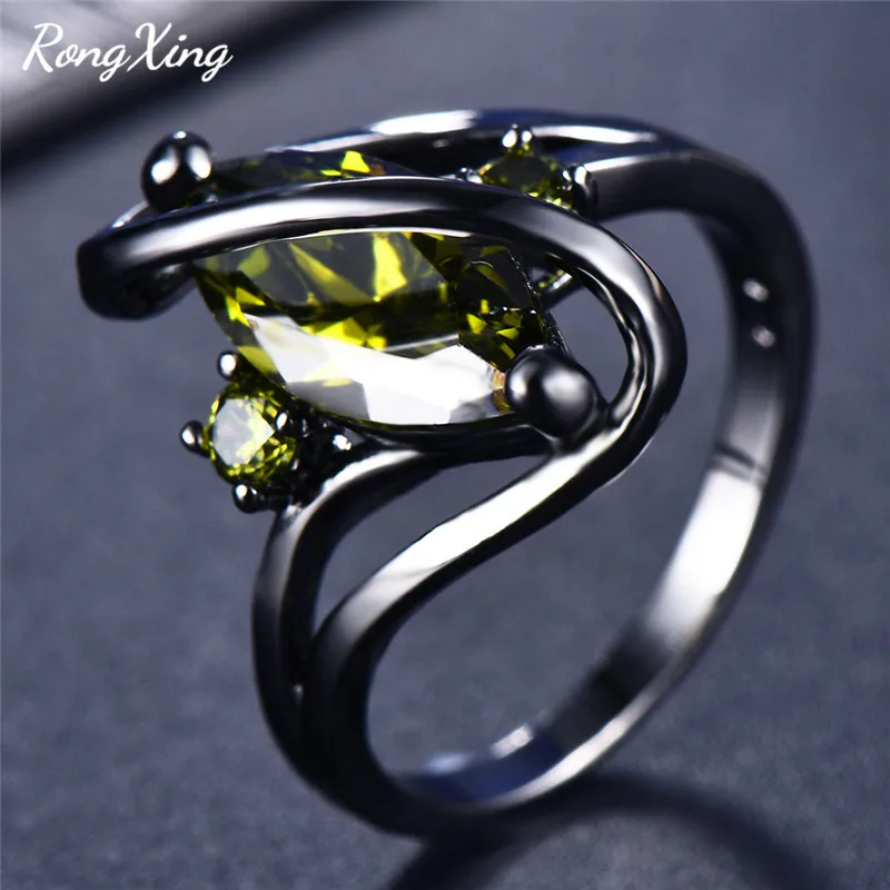 Rongxing старинный черный золотой разноцветный камень кольца для женщин розовый