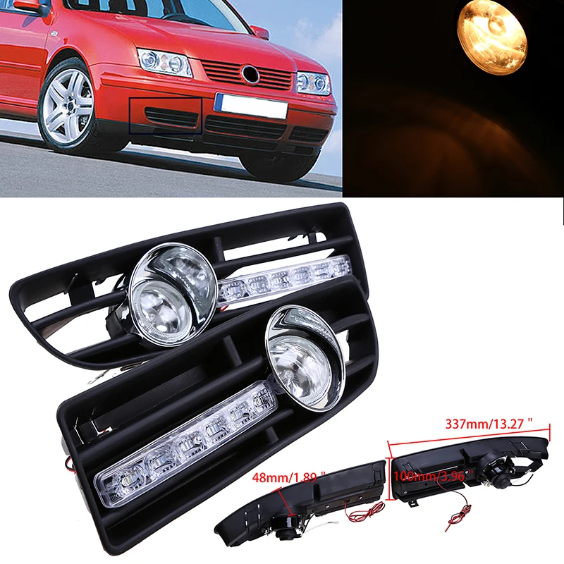  POSSBAY Car Fog Lights Daytime Running Halogen/LED Foglamps for 1999 2000 2001 2002 2003 2004 2005  - 32787067842