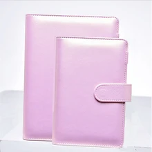 Harphia A5 A6 Notebook Gold-pink filofax PU leather spiral loose leaf refillable travel journal planner agenda notepad binder