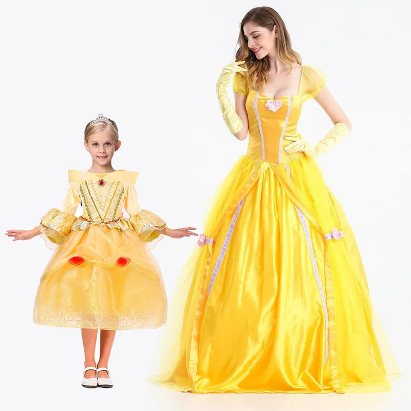 

Halloween Cosplay Princess Dress Mother and Daughter Dresses Costumes Family Matching Outfits Children Jumpsuit Stage Clothing