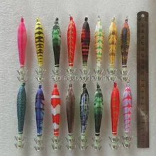 50 шт. рыболовные приманки, блесен, squid крючки. 4#, 10.5 см, 6.5 г, случайный цвет смешанный