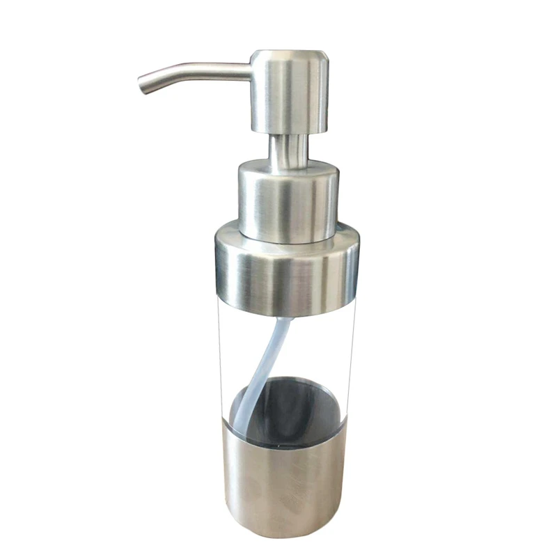 

Soap Dispenser Acrylic Manual 304 Stainless Steel Bathroom Shower Pump Emulsion Dispenser Liquid Bottle