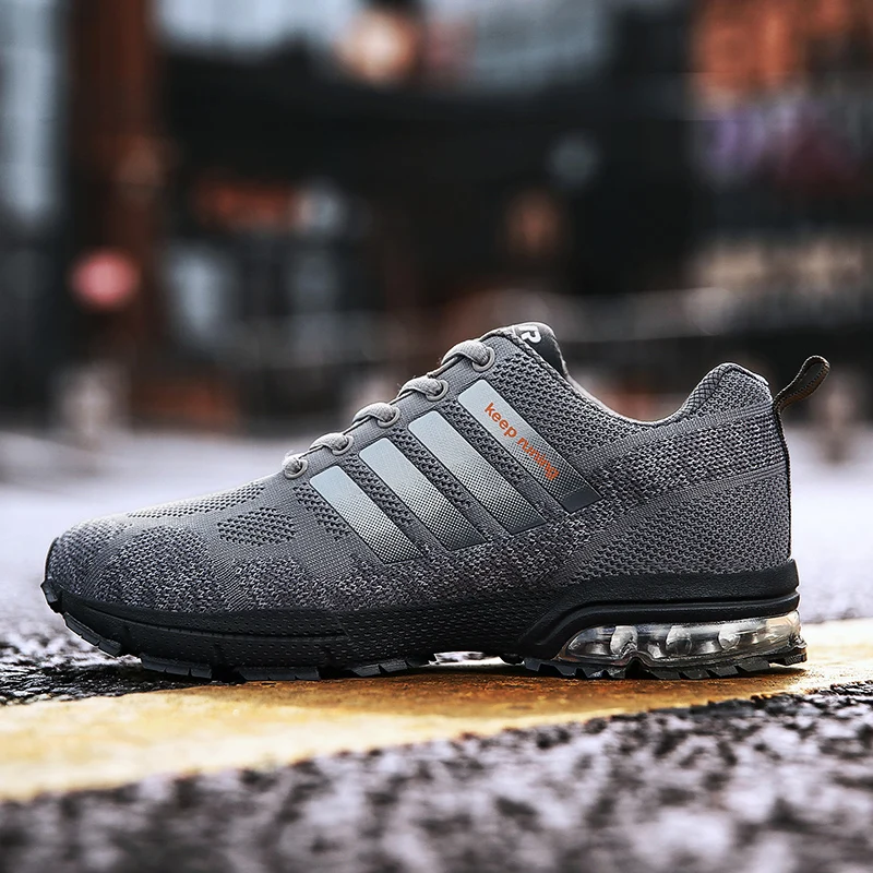 

2019 Light Keep Running Shoes For Men Air Cushion Sport Shoes Breathable Mesh Lace Up Walking Jogging Athletic Footwear Size 47