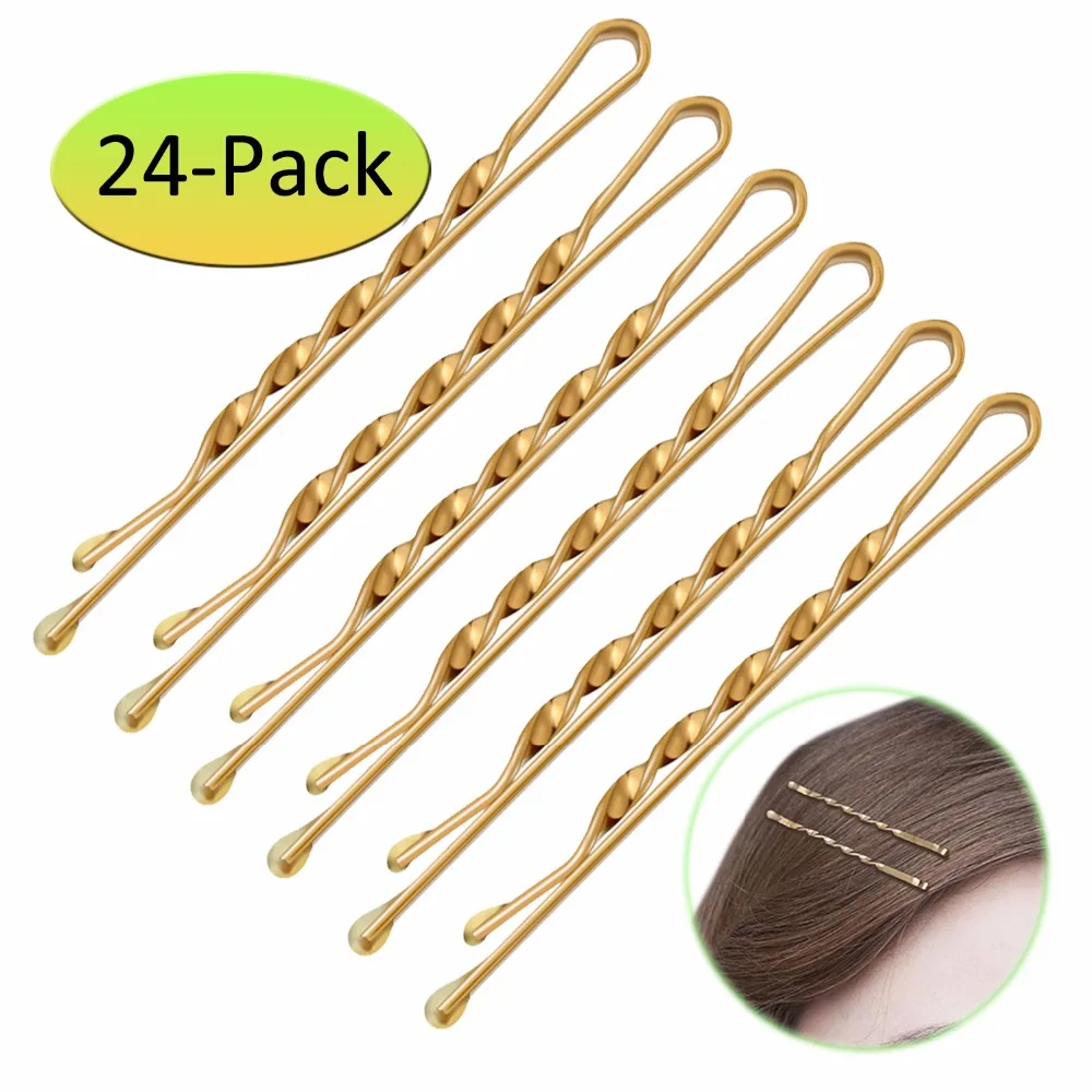 24pcs 5.5cm Hair Clip Pin Hairpin Spiral Gold Silver Bobby Pins for Women Girls Hair Clips Styling Accessories Metal Barrettes