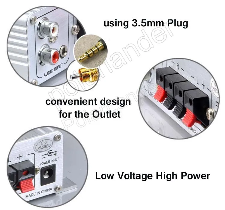 Мини Hi-Fi аудио усилитель звука для лодочного дома 12 V компакт-дисков ПК MP3 супер бас 2CH выходной усилитель 20WX2 RMS