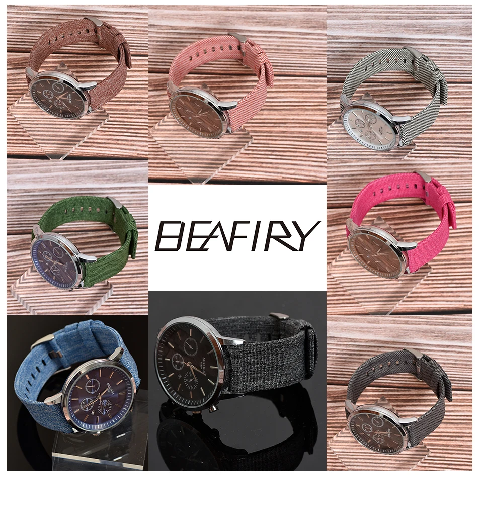 Beafiry pulseira de relógio de nylon, tecido