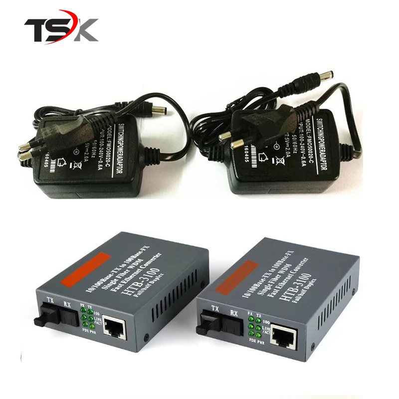 Htb-3100ab волоконно-оптических Media Converter волокно трансивер одиночный конвертер 25 км SC