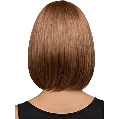 HAIRJOY прямые черные Искусственные парики длинная челка для женщин средней длины волос Боб парик термостойкие БОБО прическа Косплей парики - Цвет: brown mixed
