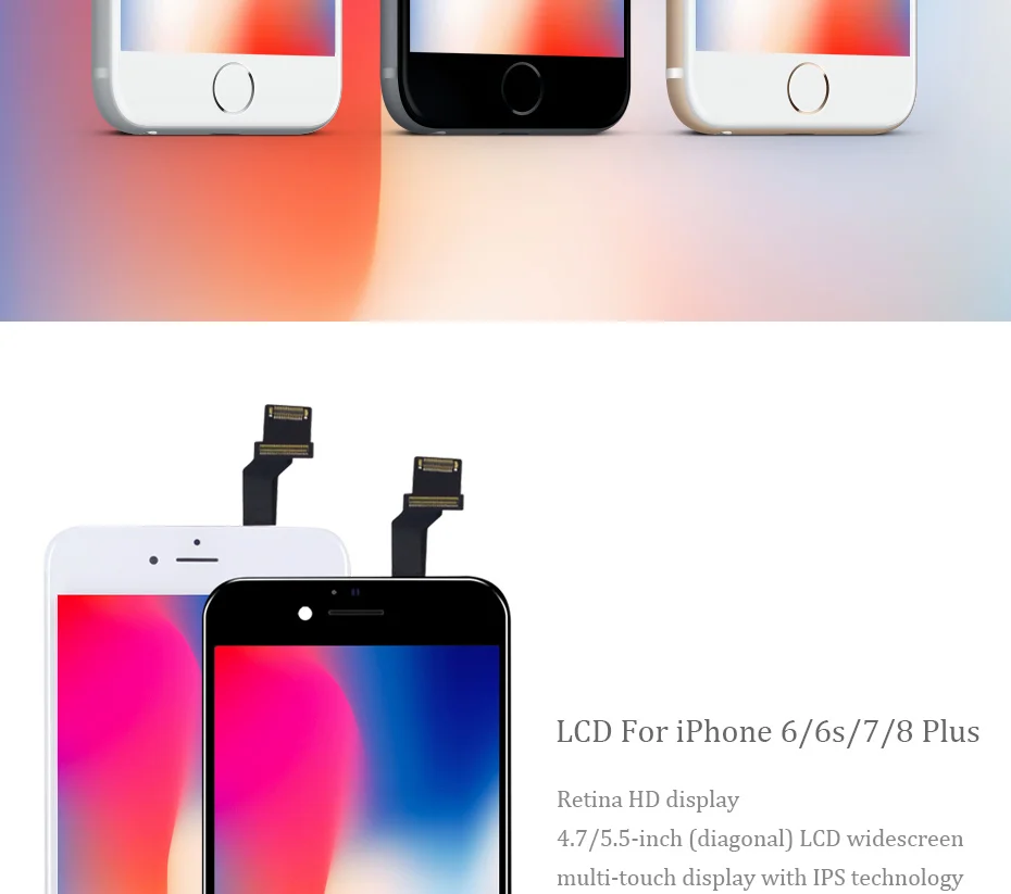 WST 3D Touch AAAA Quality Screen Phone LCD For iPhone 7 6 6s 8 Plus LCD Display Screen Digitizer Touch Module Replacement Screen (8)