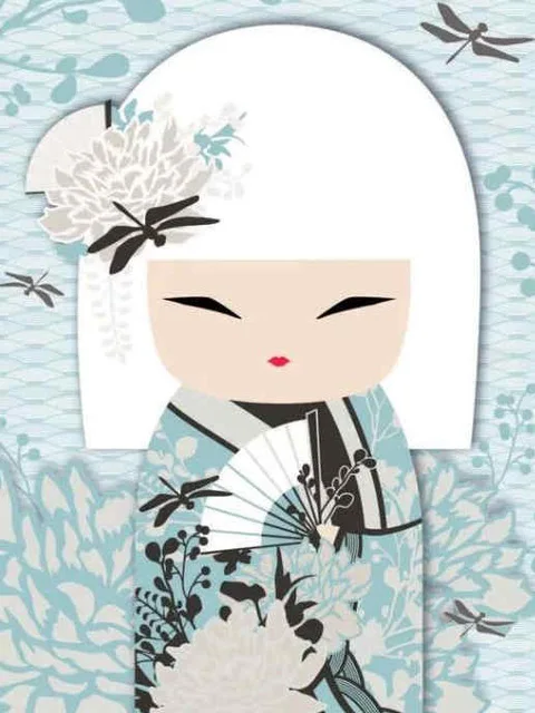 Мультфильм японская девушка 5D DIY алмазная живопись полная дрель Алмазная мозаика кимоно вышивка стразами Девушка Детская комната Декор стены искусства - Цвет: 2