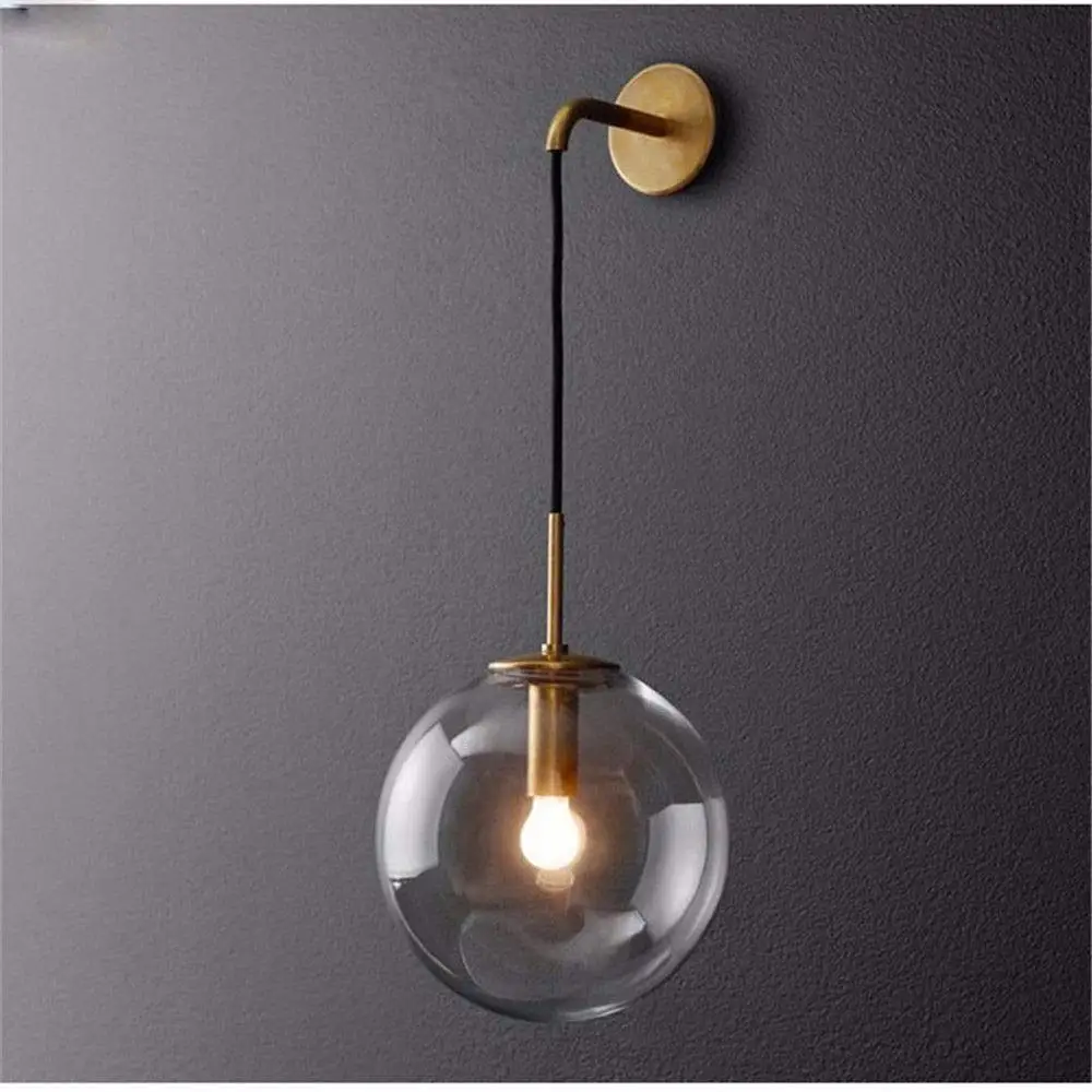 Northern Europe Vintage Metal Glass Wall Lamp Modern Indoor wall lighting For Bedside Living room Bedroom Stairway Light | Освещение