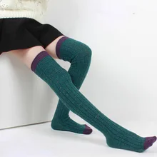 Новые осенние и зимние шерстяные чулки, женские модные облегающие Гольфы выше колена, цветные чулки в горошек, Calcetines Altos 85Z