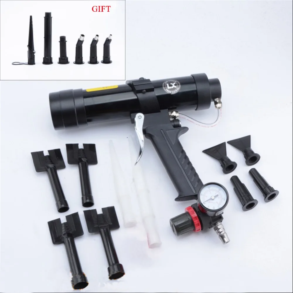 

Pneumatic Glass Caulking Gun Wave Pattern Glue Gun Set Rubber Nozzle Use For Car sheet metal pneumatic glue gun finishing tools