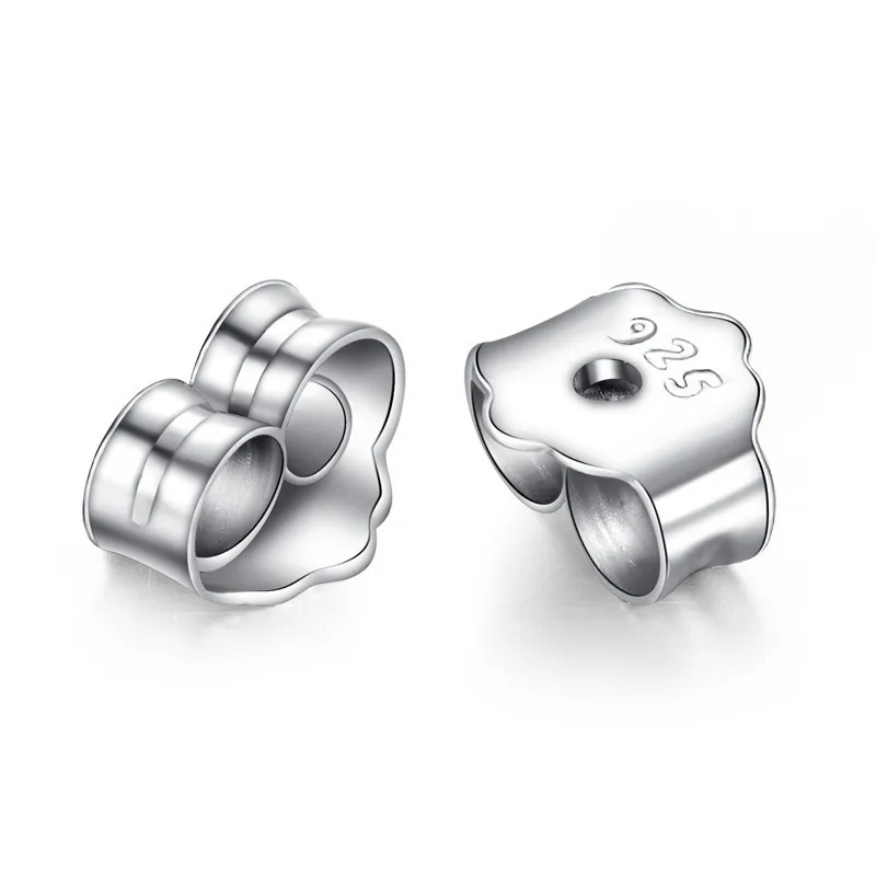 

2019 Earring Clasps 925 Sterling Silver Butterfly Backfinding for Women Jewelry White and Rose Gold Post Fastener 10 Pairs / Lot