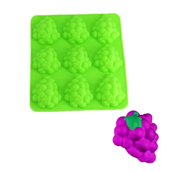 

YIWUMART 3D 9 Hole Grape Silicone Cake Decorating Tools For Fordant Mold Pan Baking Chocolate Mousse Desserts Cakes Mould