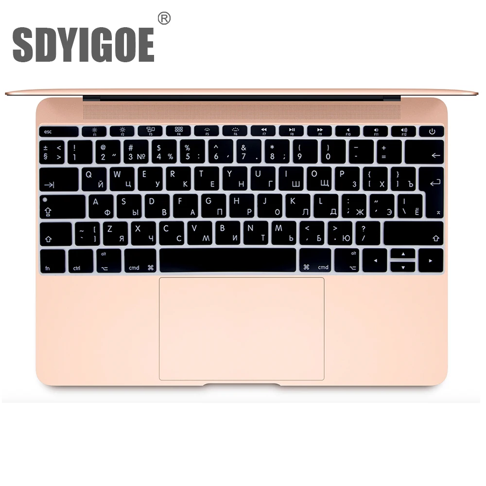 Русская клавиатура, силиконовый чехол для Macbook 1" A1534 retina для Pro 13", не с сенсорной панелью, A1708, пылезащитная пленка