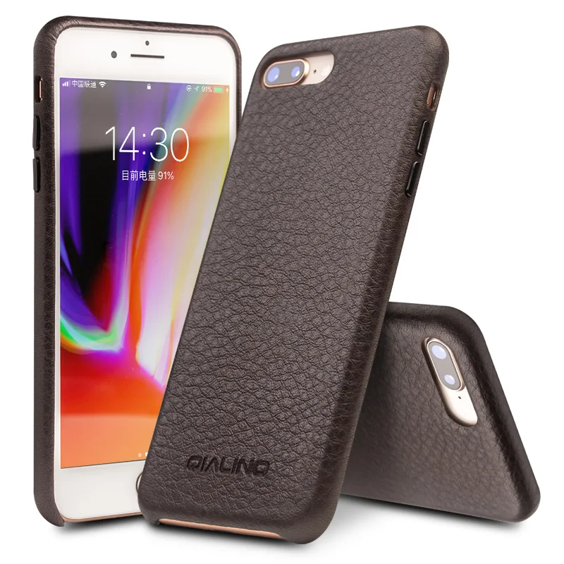 QIALINO роскошный коричневый чехол из натуральной кожи для iPhone 8, ультра тонкий модный чехол для телефона, для iPhone 8 Plus для 4,7/5,5 дюймов