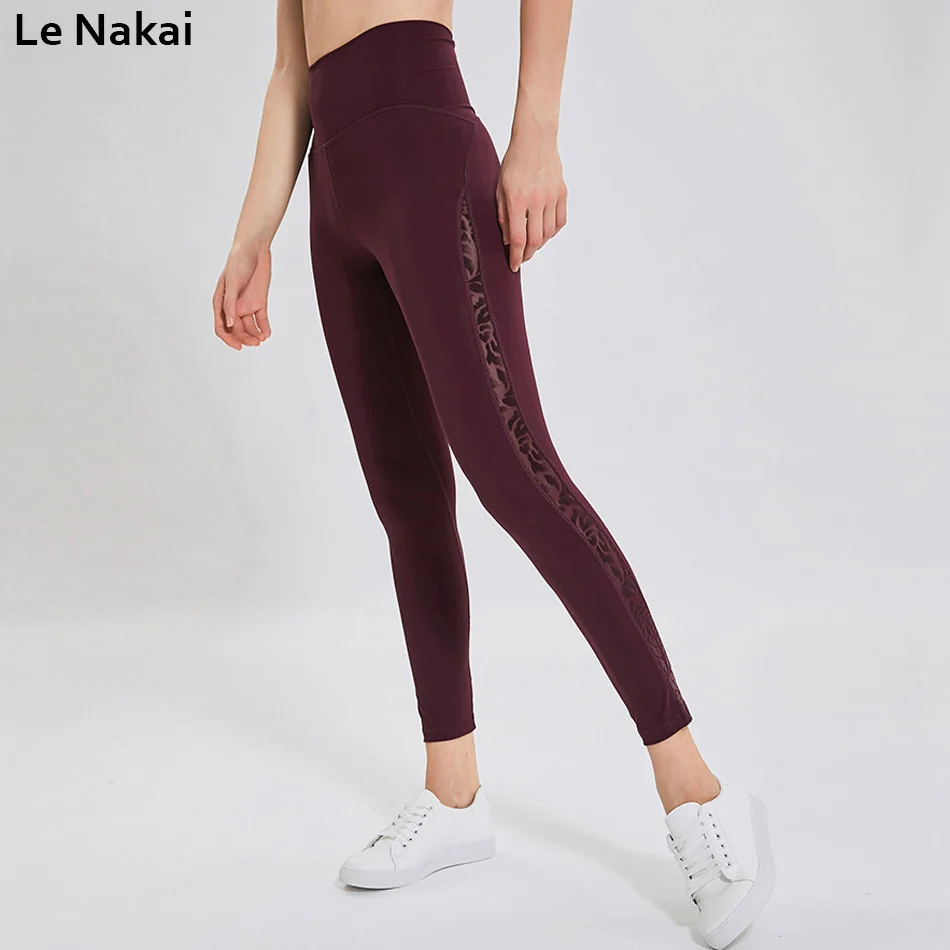 High waist mesh yoga pants hip curve push up yoga legging squat proof
