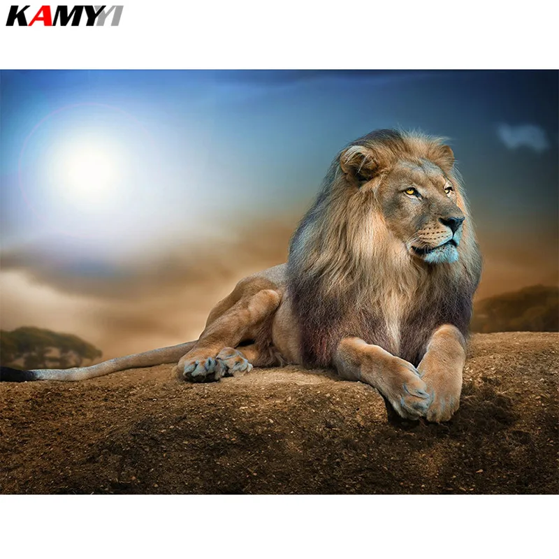 

DIY Diamond Painting Sleeping Lion Full Square Drill Wall Decor Inlaid Mosaic Embroidery Resin Craft Cross Stitch Kits XY1