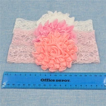 NEW headwear Lace Headband Chiffon Flower Headband Hair Weave Band kids Hair Accessories Christmas Gifts 3