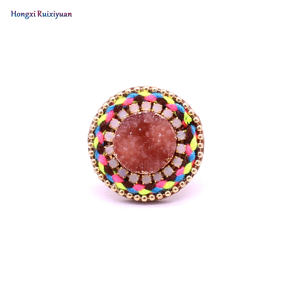 

New crystal ring fashion hand adjustable rings for women charm national style fashion ring finger jewelry wholesale